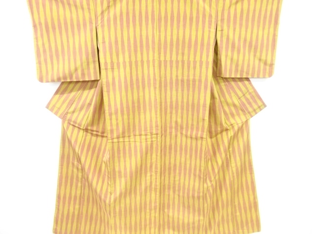 JAPANESE KIMONO / ANTIQUE KIMONO / SILK / TSUMUGI / WOVEN TATEWAKU PATTERN